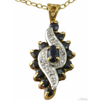 2.70ctw Sapphire & Diamond 18K Gold Vermeil Necklace
