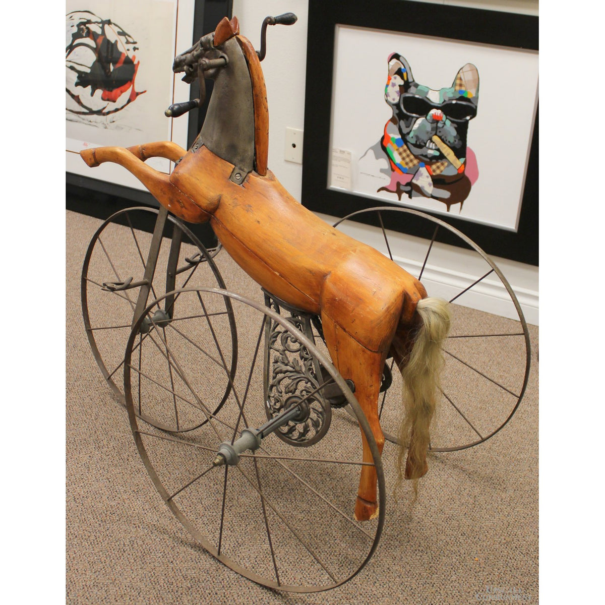 Antique French Velocipede Horse Tricycle