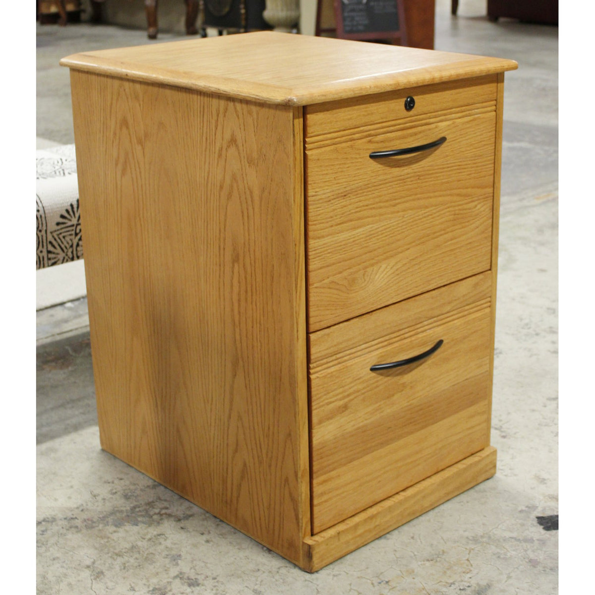 Oak 2 Drawer File Cabinet