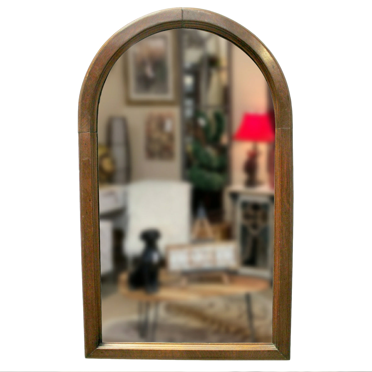 Arched Wood Wall Mirror