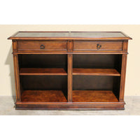2 Drawer Console w/Black Scrollwork Inlay Top