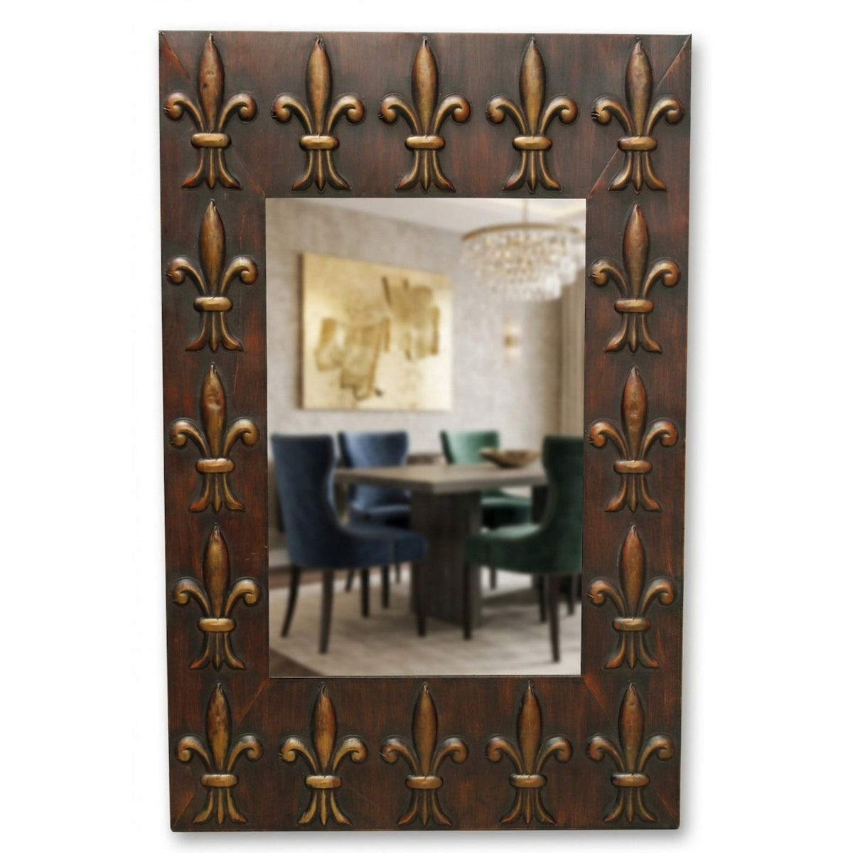 Metal Fleur De Lis Wall Mirror