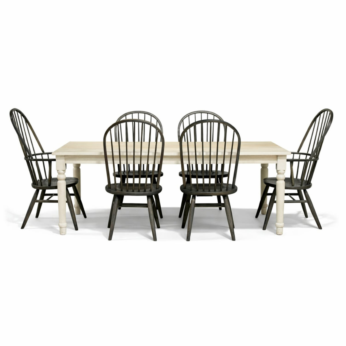 Acacia Dining Table w/6 Windsor Chairs
