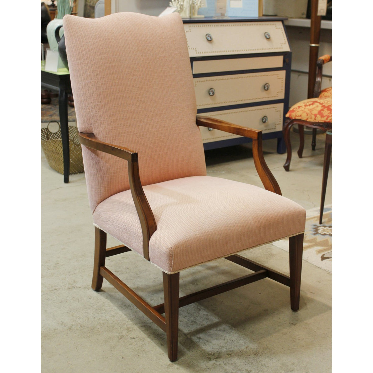 Peach Camelback Armchair