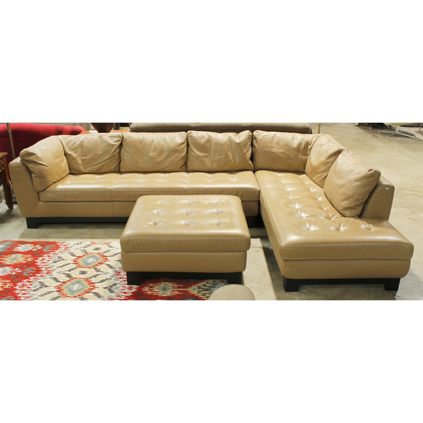 Roche Bobois Leather Sectional w/Ottoman