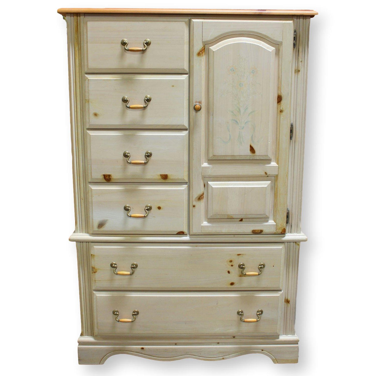 Cream 2-Tone Armoire Chest of Drawers