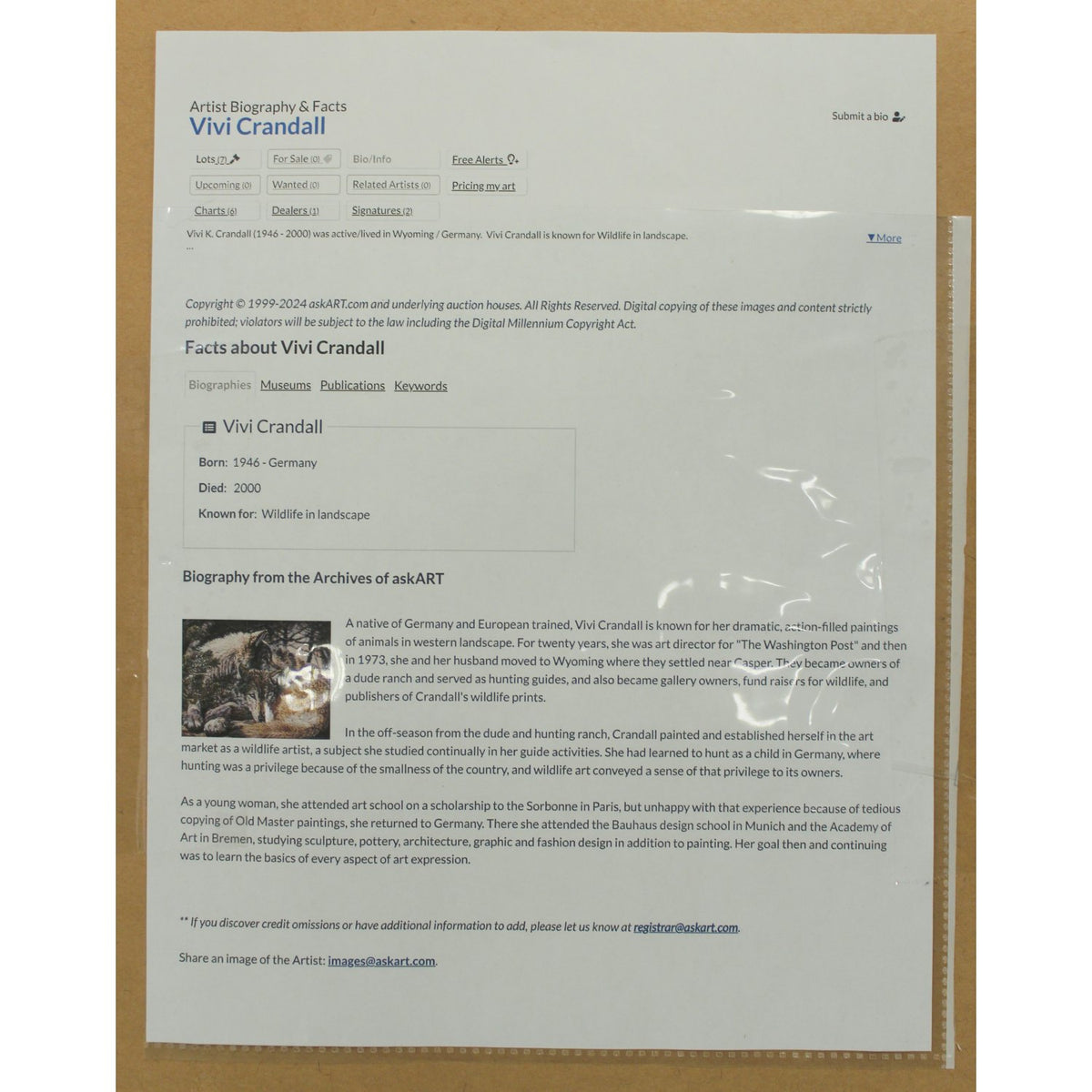 Signed Limited Edition Print 'Night Shift' By Vivi Crandall