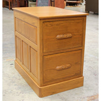 Large Oak 2 Drawer File Cabinet