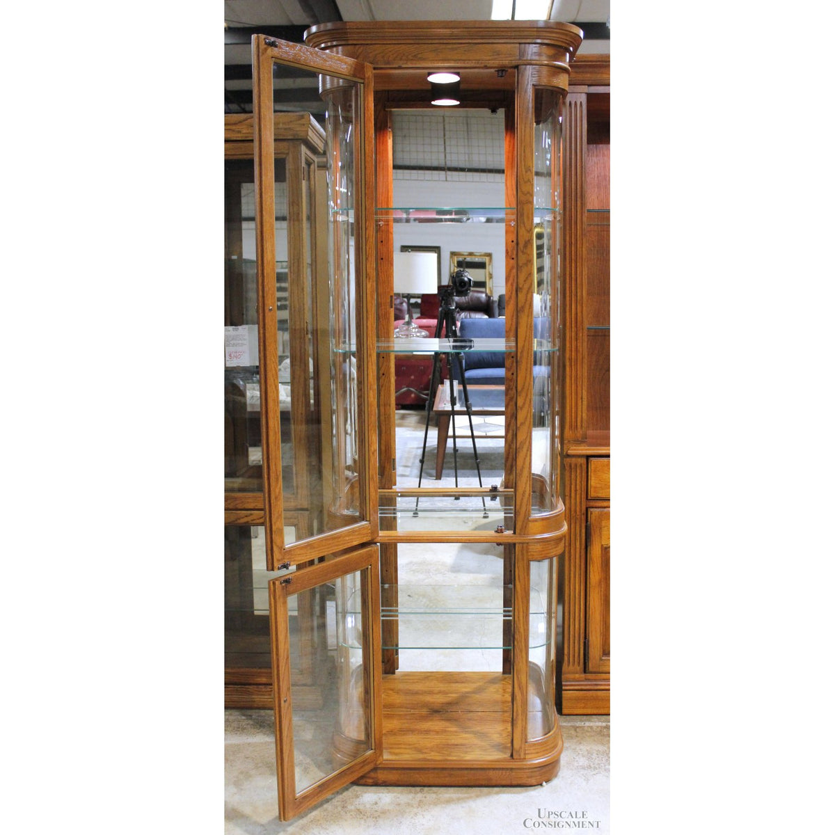 Curved Glass Curio Cabinet