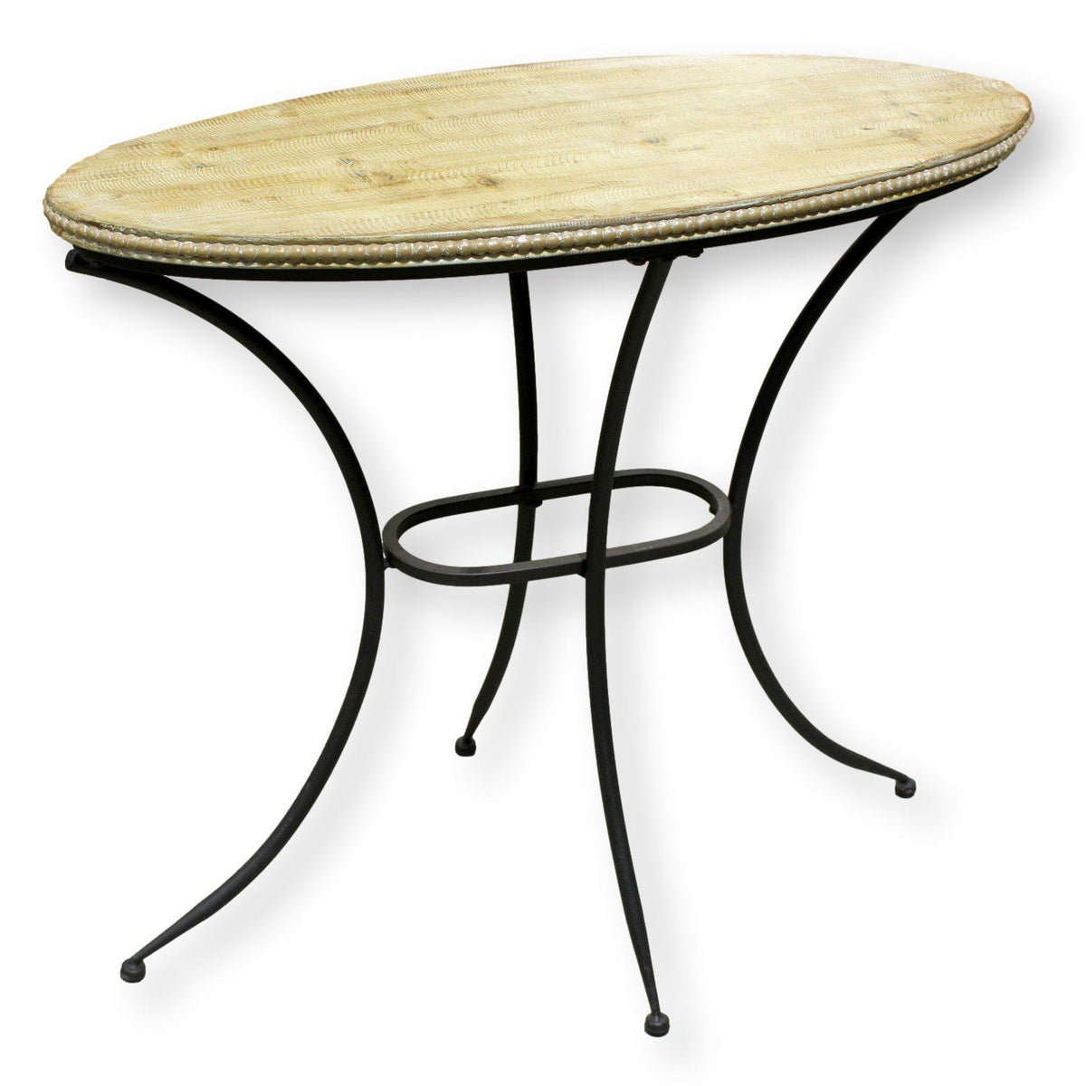 Petite Light Wood Oval Console Table