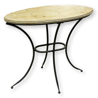 Petite Light Wood Oval Console Table