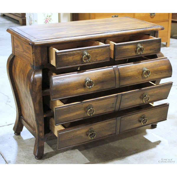 5 Drawer Oak Bombe Chest
