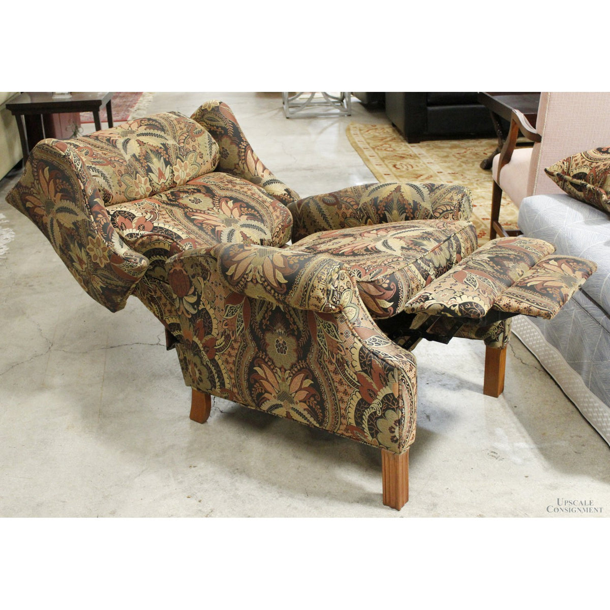 Floral Tapestry Wingback Recliner