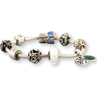 Authentic Pandora Sterling Silver Charm Bracelet - Size 6.5