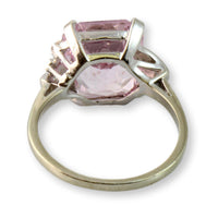 Radiant Cut Light Pink Spinel & White Sapphire 14K Gold Ring