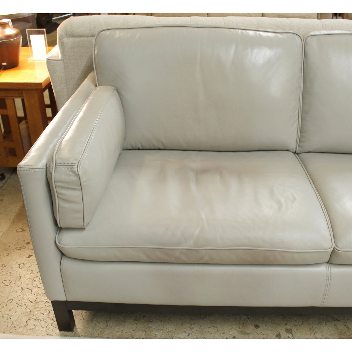Violino Soft Gray Leather Sectional
