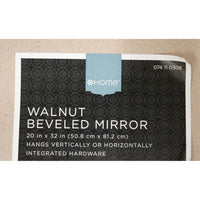 Walnut Finish Beveled Wall Mirror