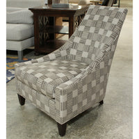 Baker Furniture Gray & Off-White Checkered Accent Chair