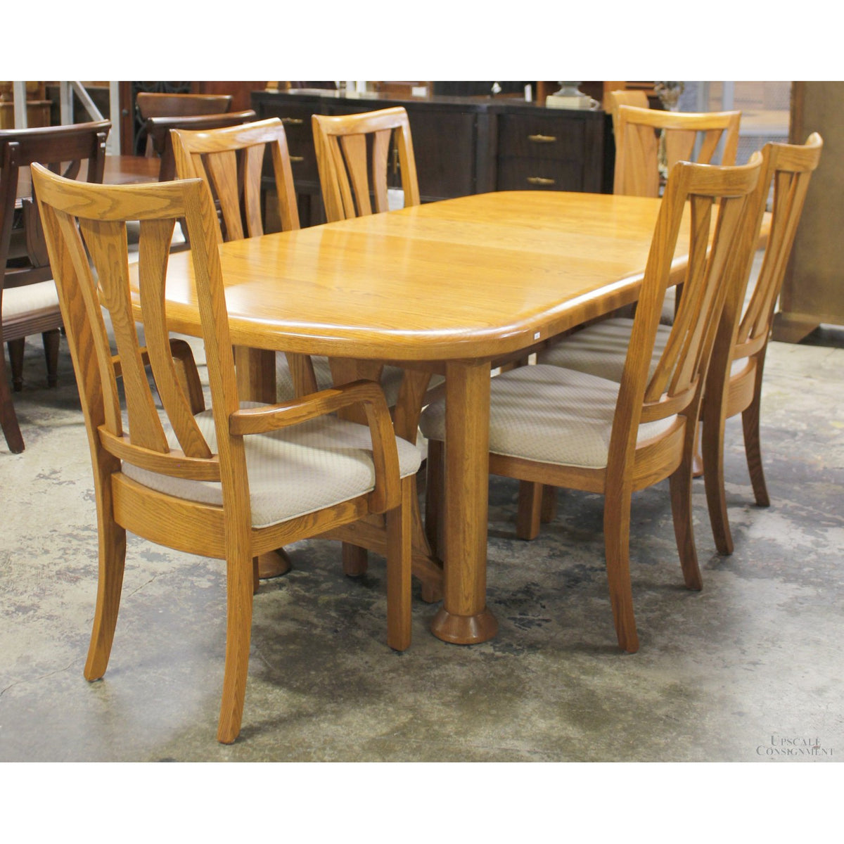 A-America Oak Dining Table w/6 Chairs