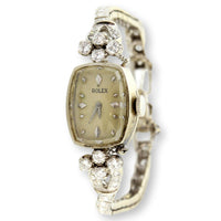 Vintage Rolex 14K White Gold 1.58ctw Diamond Cocktail Watch