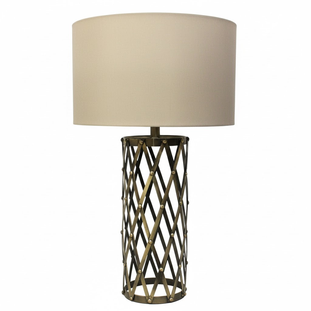 Brass Lattice Table Lamp