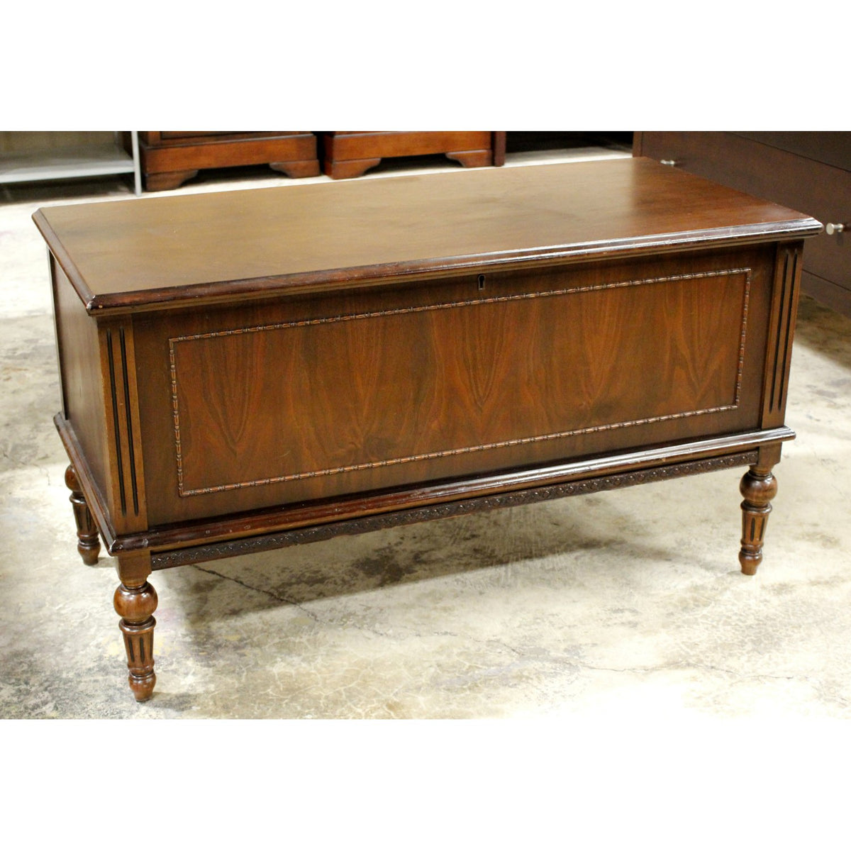 Vintage Walnut Cedar Lined Blanket Chest