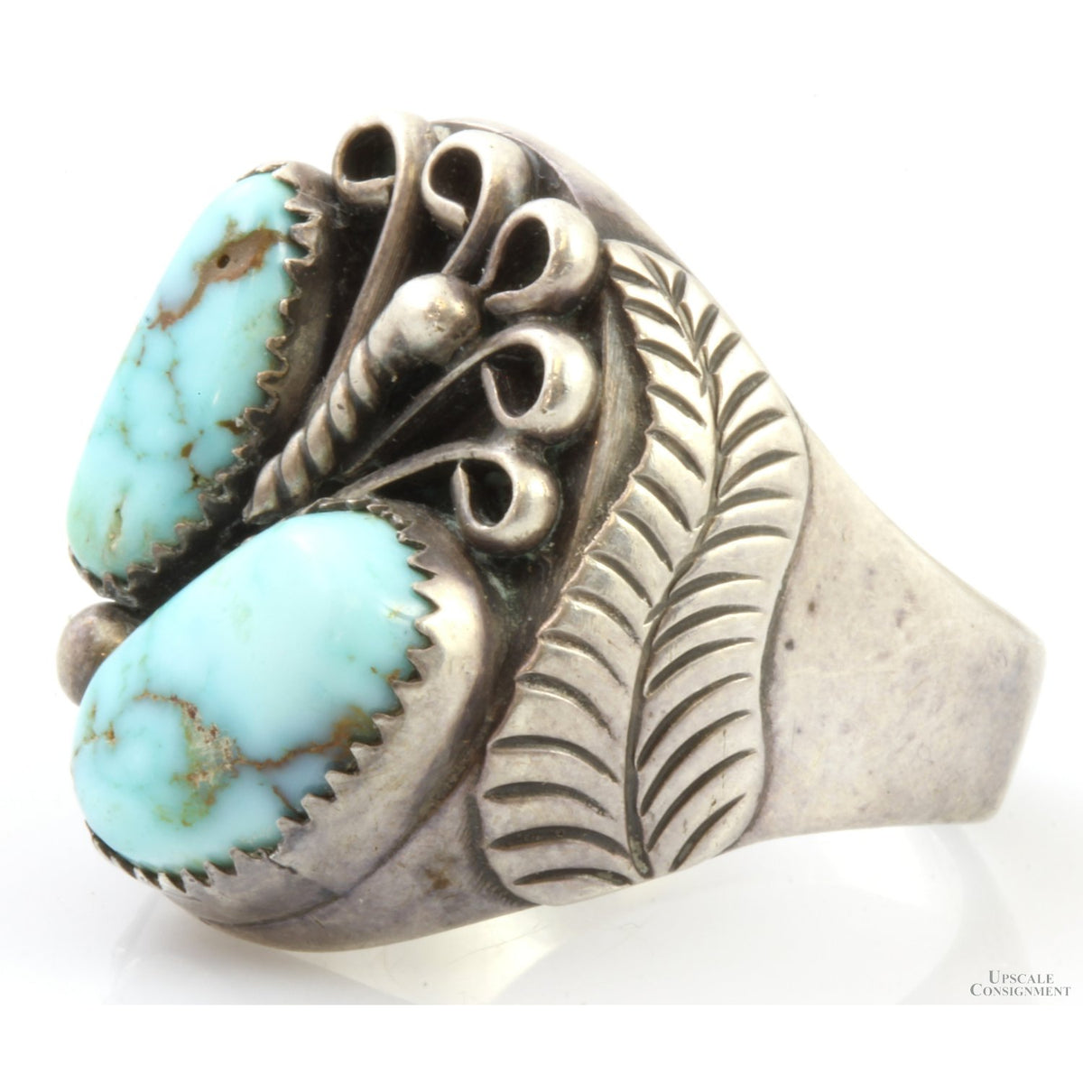 Vintage Navajo Sterling Silver & Turquoise Man's Ring by Richard Begay