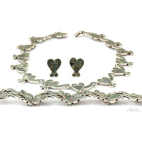 Early 1940s Sterling Silver Inlaid Turquoise Mosaic Set by Beto
