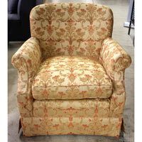 Kepler's Upholstery Gold & Red Botanical Club Chair