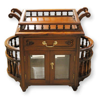 Mahogany Accent Cabinet w/Glass Doors & Tray