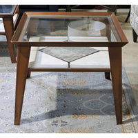 Ercol Furniture Glass Top End Table w/Tile