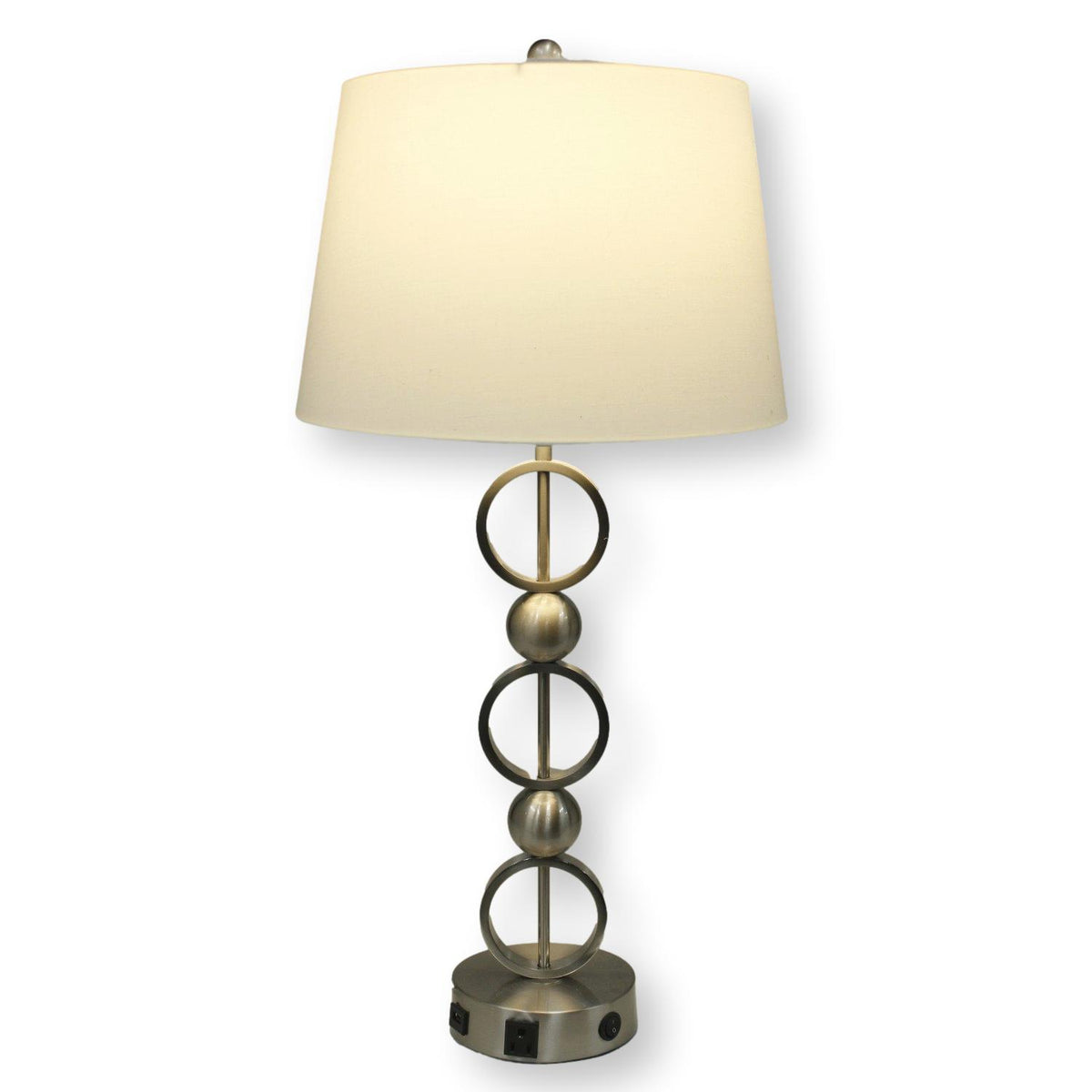Brushed Nickel 'Stacked Circles" Table Lamp