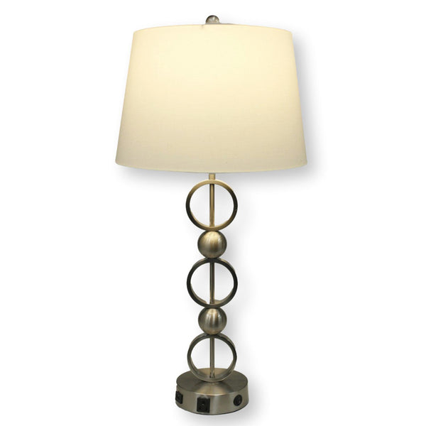 Brushed Nickel 'Stacked Circles" Table Lamp