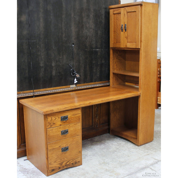 Aspen Furniture Oak Desk w/File Cabinet & Bookcase