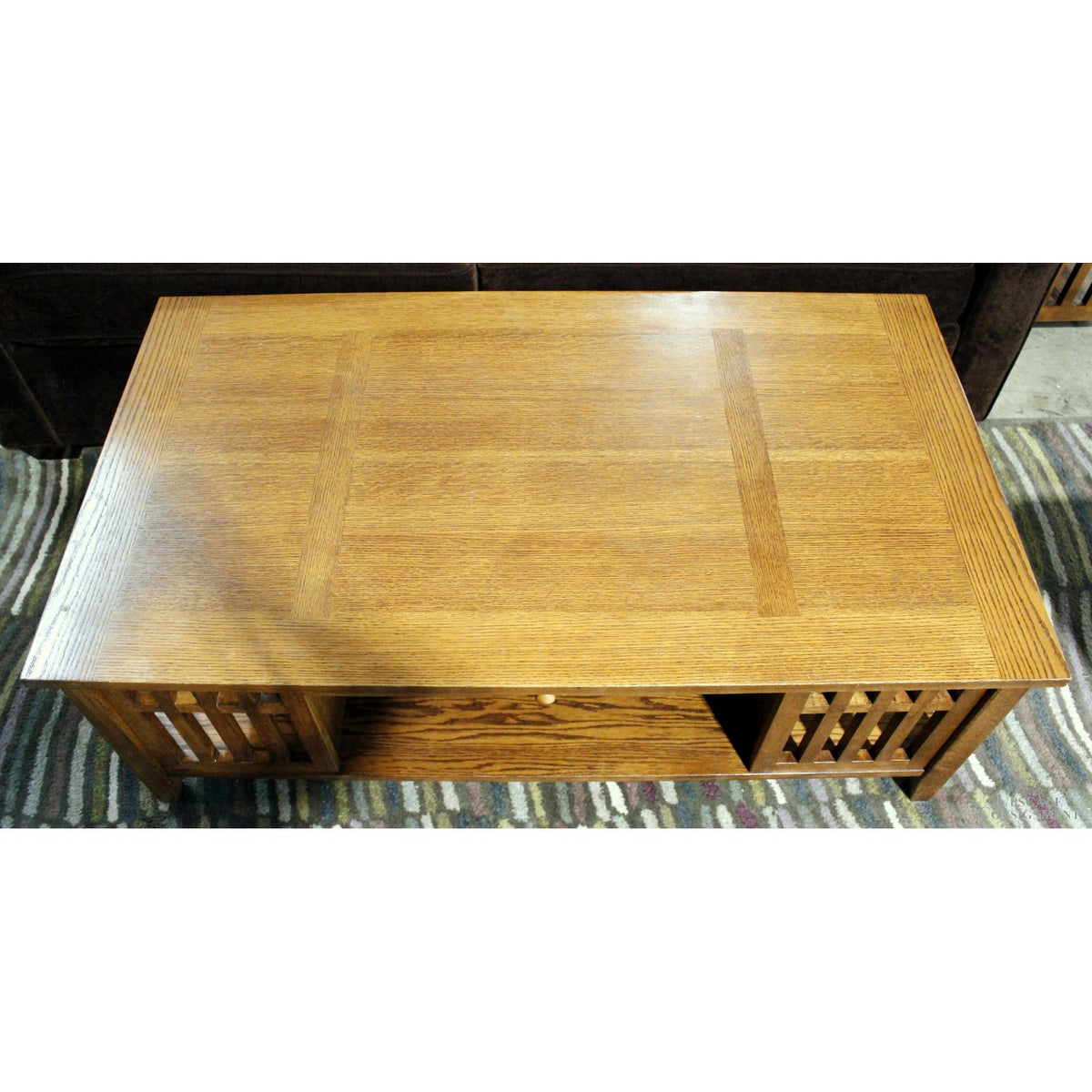 Mission Oak Coffee Table w/Pull-Out Surface