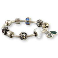Authentic Pandora Sterling Silver Charm Bracelet - Size 6.5