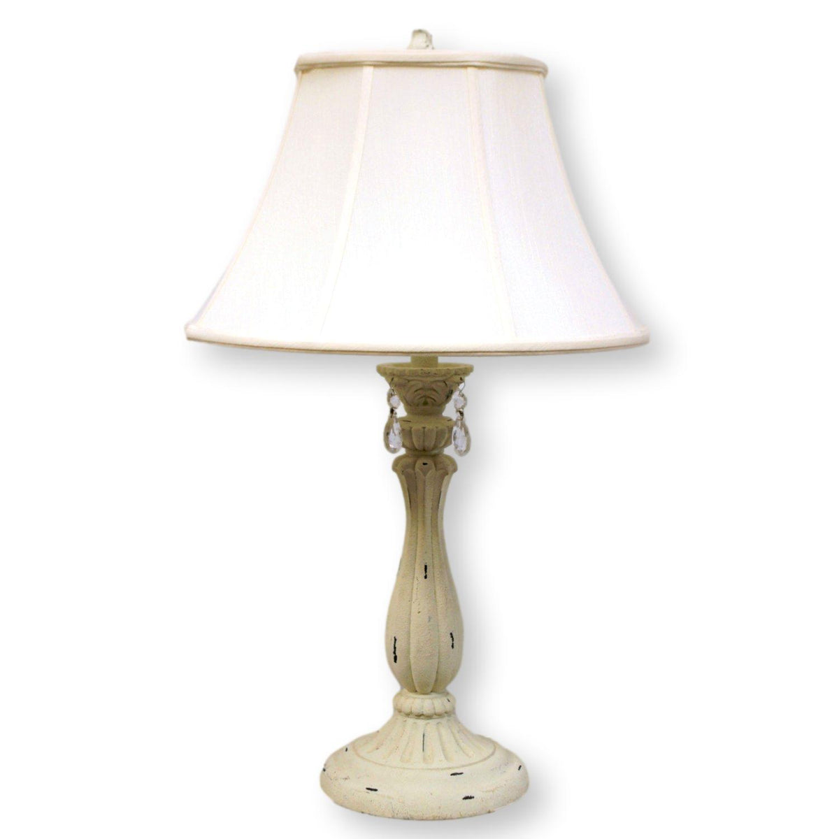 Faux Stone Table Lamp w/Crystal Drops