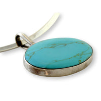 Sterling Silver Robin's Egg Blue Turquoise Pendant & Collar