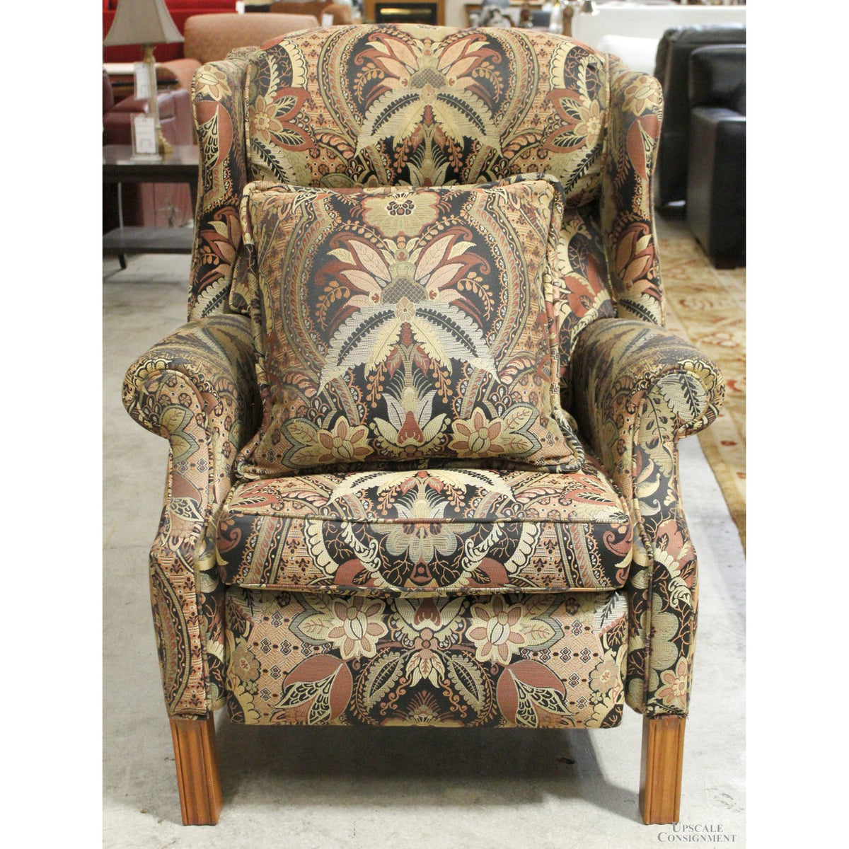 Floral Tapestry Wingback Recliner