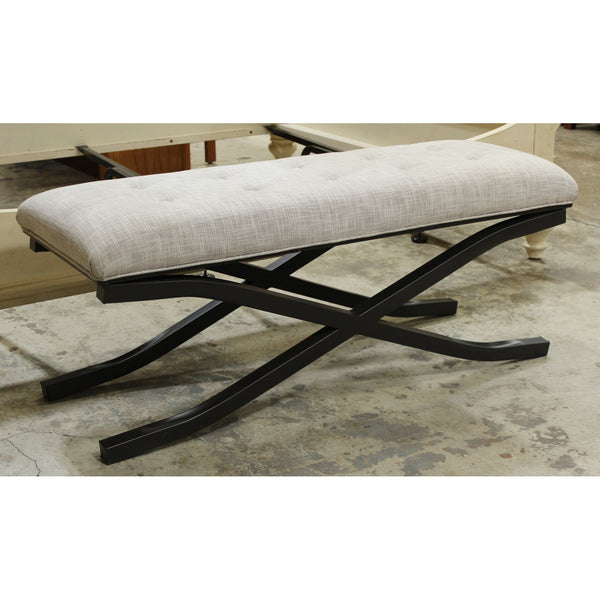 Gray Bench w/Metal "X" Legs