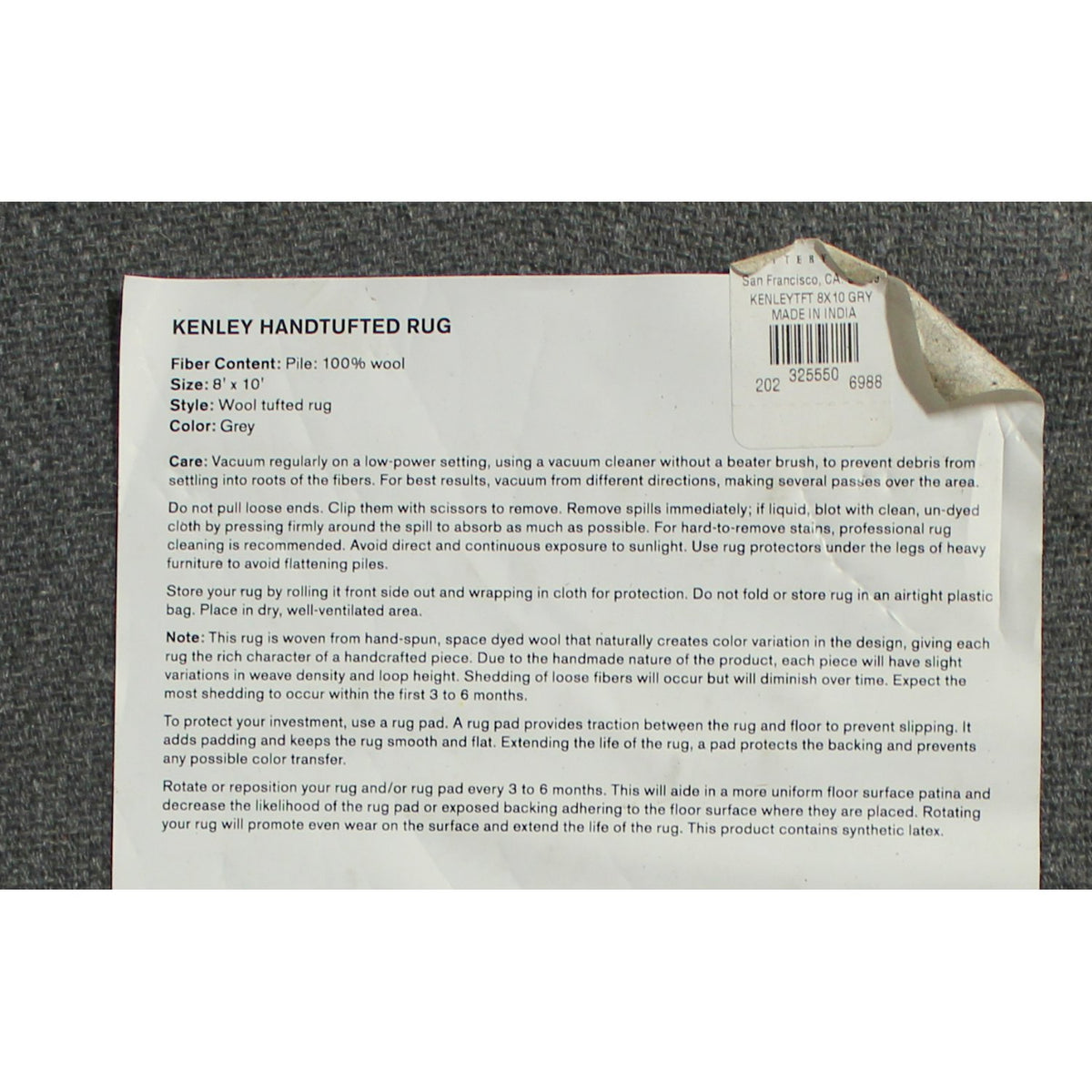 Pottery Barn 7' 11'' X 10' 'Kenley' Area Rug