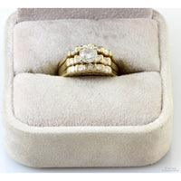 14K Gold Three-Band 1.26ctw Diamond Bridal Set | .70ct Center