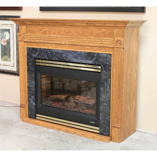 Electric Fireplace w/Oak Mantle Surround