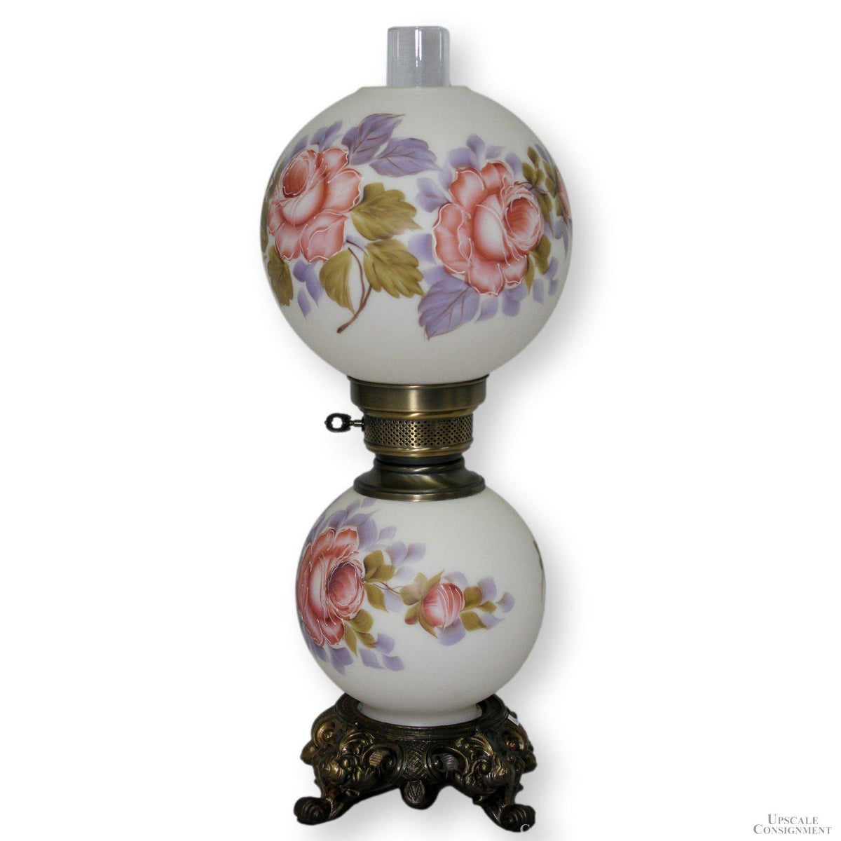 Victorian Style Double Globe Hurricane Table Lamp