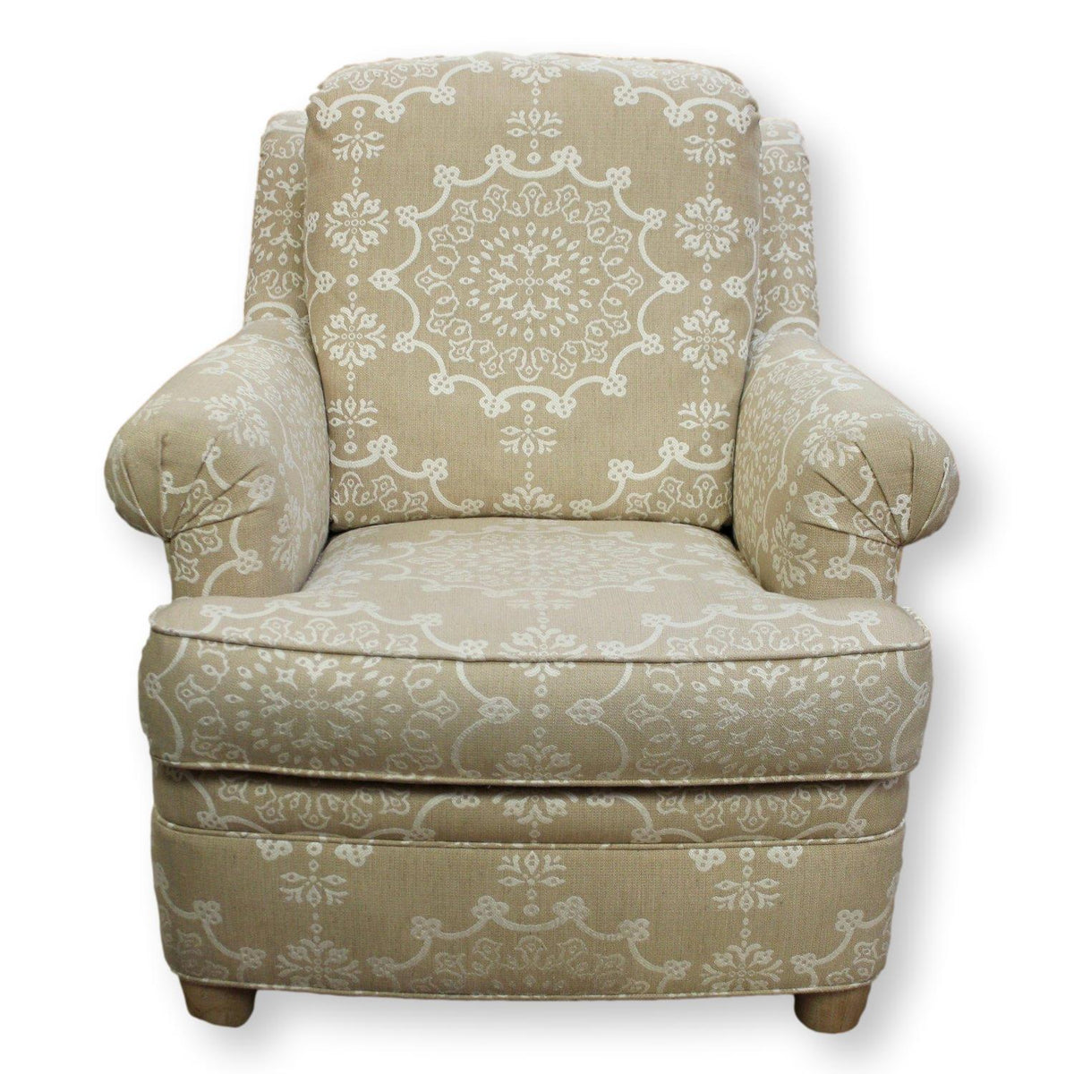 Ethan Allen Tan Tapestry Club Chair