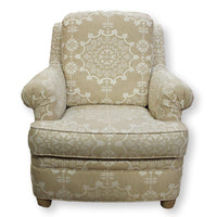 Ethan Allen Tan Tapestry Club Chair