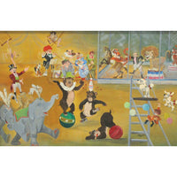 Framed Original Oil Circus Artwork by Dickie Wright