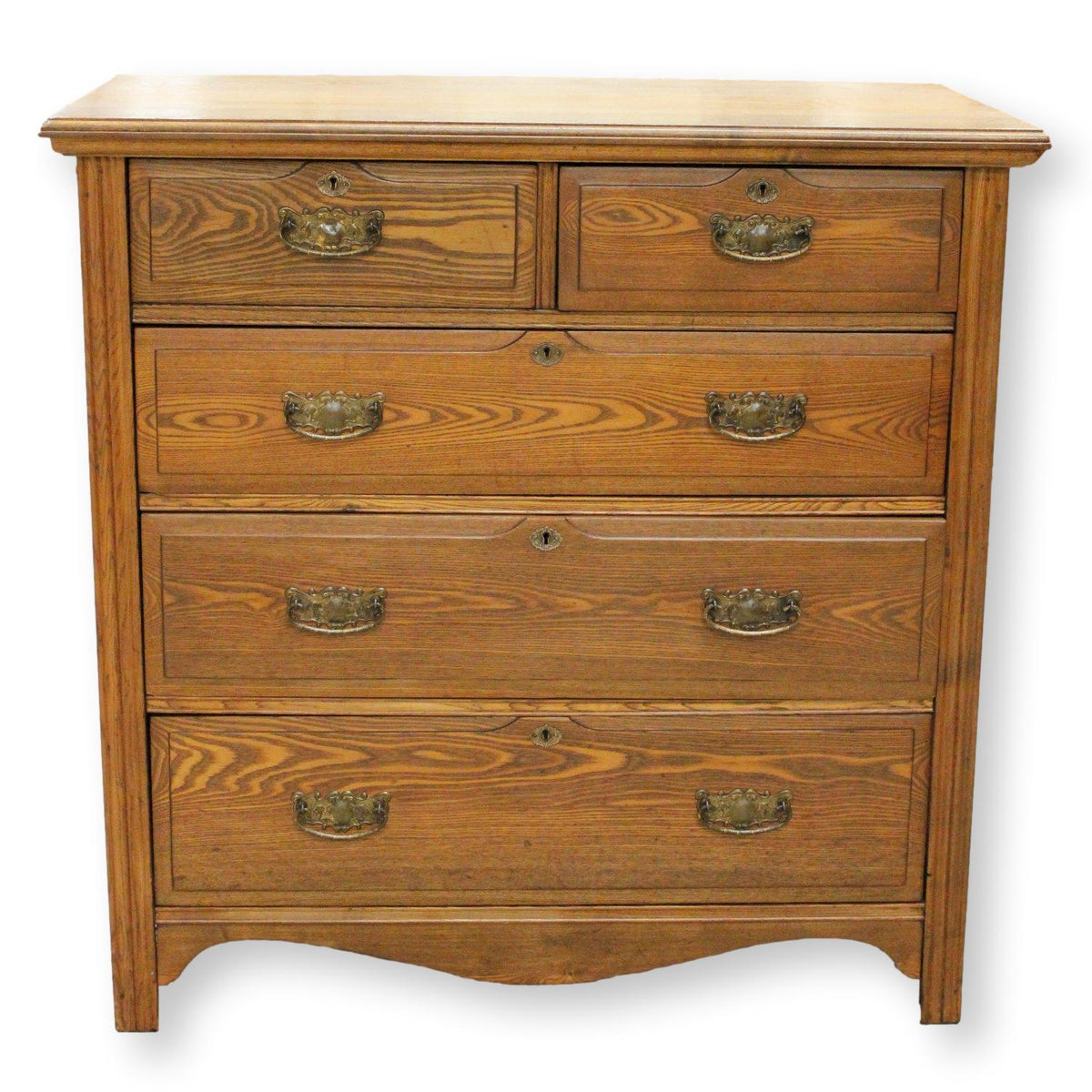 Vintage 5 Drawer Oak Chest of Drawers