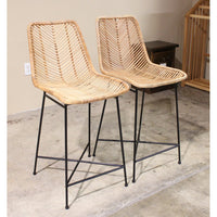 Pair of Rattan Counter Stools