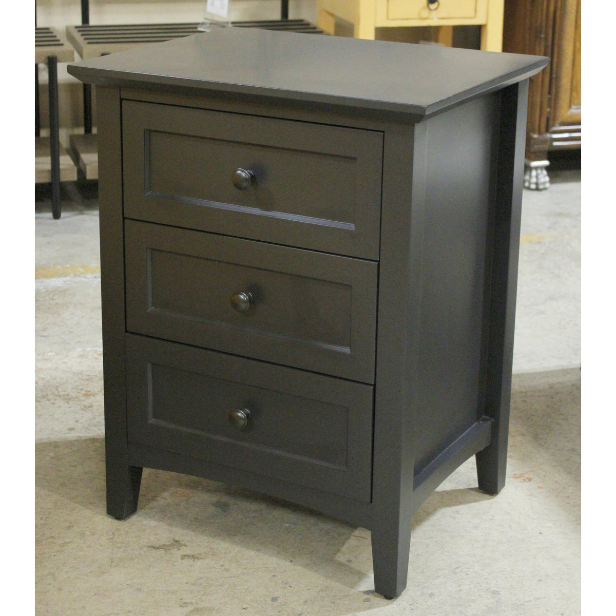 Mor Furniture 'Grace' Black 3 Drawer Nightstand